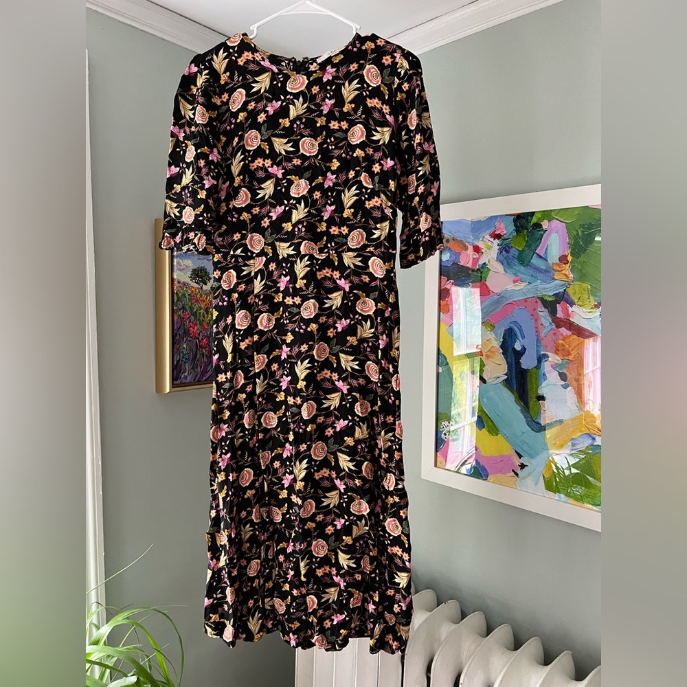 LOFT floral midi dress